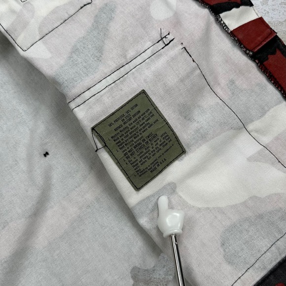 Vintage Military Camo Jacket Lightweight Made in USA Red Black M Regular 90s - Picture 5 of 7